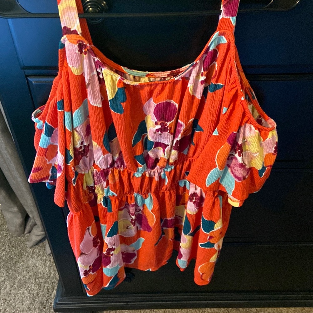 Maurices floral open shoulder blouse